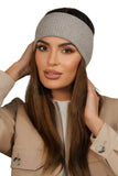 Chic Dark Beige Striped Headband for Sporty Elegance