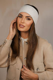 Elegant Beige Striped Damask Headband for Any Occasion