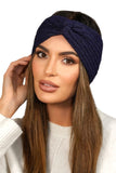 Elegant Navy Blue Women's Headband with Stylish Swirl Design