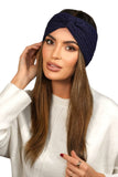 Elegant Navy Blue Women's Headband with Stylish Swirl Design