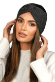Elegant Women's Graphite Headband with Decorative Bow