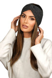 Elegant Women's Graphite Headband with Decorative Bow