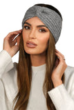 Elegant Gray Women's Headband with Stylish Swirl Design
