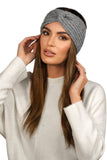 Elegant Gray Women's Headband with Stylish Swirl Design