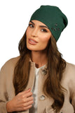 Elegant Women's Hat with Zircon Accents for Winter Chic