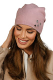 Elegant Rose Winter Hat with Zircon Decoration for Women