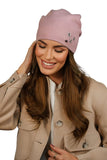 Elegant Rose Winter Hat with Zircon Decoration for Women