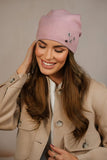 Elegant Rose Winter Hat with Zircon Decoration for Women