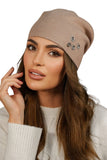 Elegant Women's Hat with Zirconia Embellishments for Cold Days