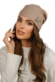 Elegant Women's Hat with Zirconia Embellishments for Cold Days