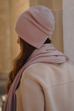 Stylish Pink Woolen Hat with Unique Back Design for Women