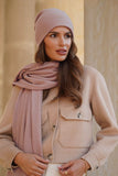 Stylish Pink Woolen Hat with Unique Back Design for Women