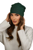 Elegant Green Women's Hat with Pearl and Zircon Embellishments