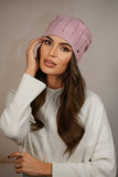 Elegant Rose Cap with Pearl Detail for Autumn & Spring