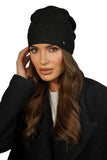 Elegant Black Women's Hat with Pearl Detail for Fall & Spring