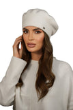 Elegant Ecru Woolen Women's Winter Beret for Stylish Warmth