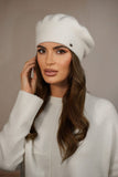Elegant Ecru Woolen Women's Winter Beret for Stylish Warmth