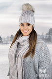 Cozy Wool Blend Winter Hat and Scarf Set with Pompom