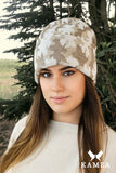 Stylish Ecru Camouflage Beanie for Winter Fashion