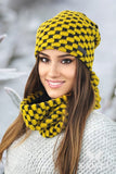 Cozy Polar Hat and Tube Scarf Set in Honey Color