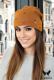 Elegant Winter Polka Dot Hat with Glossy Accent