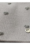 Elegant Gray Polka Dot Winter Hat with Shimmering Detail
