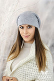 Chic Gray Beret with Angora Blend for All Seasons
