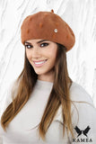 Elegant Adjustable Winter Beret with Antenna in Rust Color