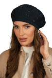 Elegant Sequin Beret with Soft Polar Lining for Winter
