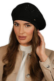 Elegant Sequin-Embellished Beret for Cozy Winter Style