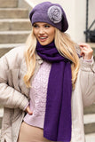 Elegant Pepita Beret with Rabbit Fur Accent for Winter Style