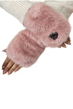 Elegant Fingerless Gloves in Eco-Friendly Fur for Women