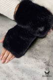 Elegant Fingerless Eco Fur Gloves for Chic Winter Style
