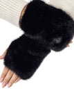 Elegant Fingerless Eco Fur Gloves for Chic Winter Style