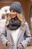 Cozy Ribbed Knit Winter Hat with Polar Lining for Warmth