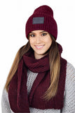 Trendy Burgundy Wool Winter Hat with Eco-Leather Logo