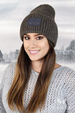 Fashionable Brown Wool Winter Hat with Eco-Leather Logo