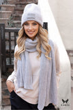 Elegant Striped Cashmere Hat with Faux Leather Accent