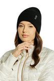 Luxurious Striped Cashmere Beanie with Rolled Edge