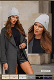Luxurious Cashmere Striped Beanie with Folded Cuff