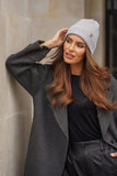 Luxurious Cashmere Striped Beanie with Folded Cuff