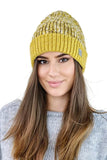 Colorful Alpaca Blend Hat with Elegant Cuff & Lurex Shine