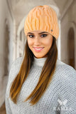 Cozy Fluffy Winter Hat in Peach - Stylish Fleece Warmth