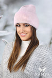 Cozy Winter Alpaca Hat with Stylish Pink Cuff