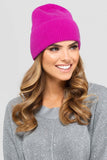 Luxurious Raspberry Wool & Cashmere Women's Reversible Hat