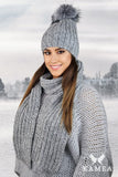 Elegant Winter Hat and Scarf Set with Pompom for Cozy Style