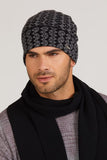 Men's Black Two-Tone Winter Hat for Stylish Cold Weather