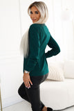 Elegant Green Business Blouse with Stylish Neck Tie