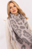 Elegant Animal Motif Scarf with Fashionable Fringes