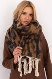 Chic Animal Motif Scarf with Fringes for Cold Weather